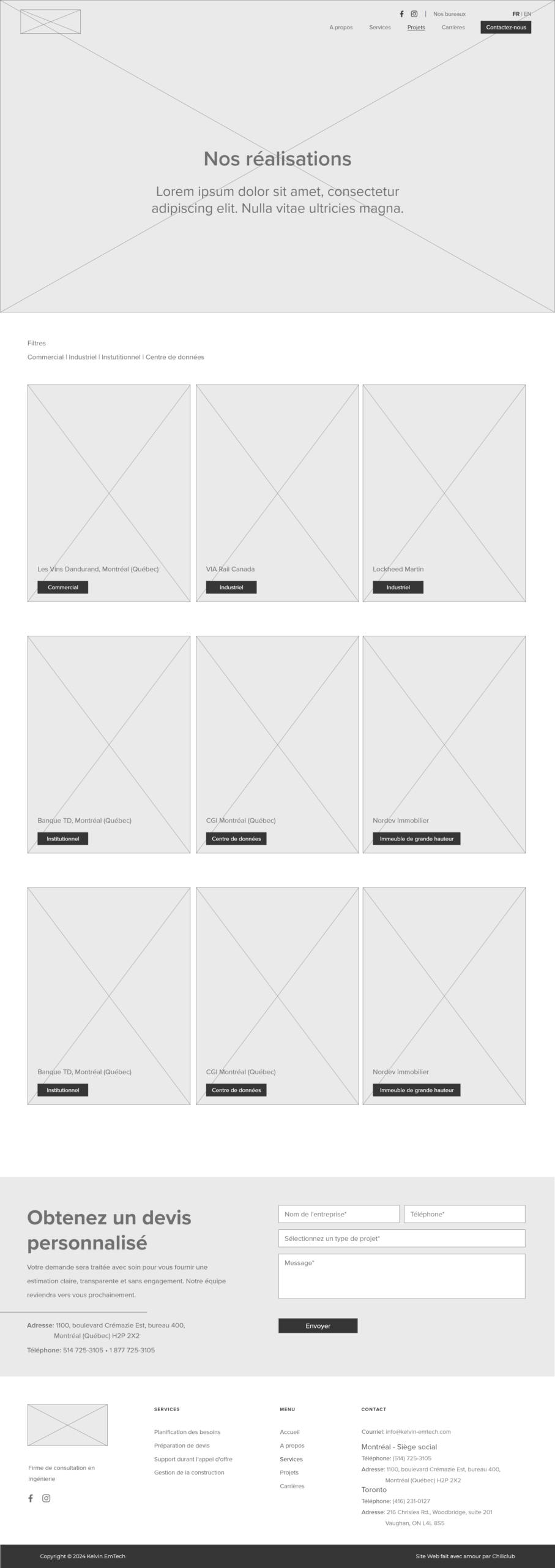Kelvin Emtech wireframe projets